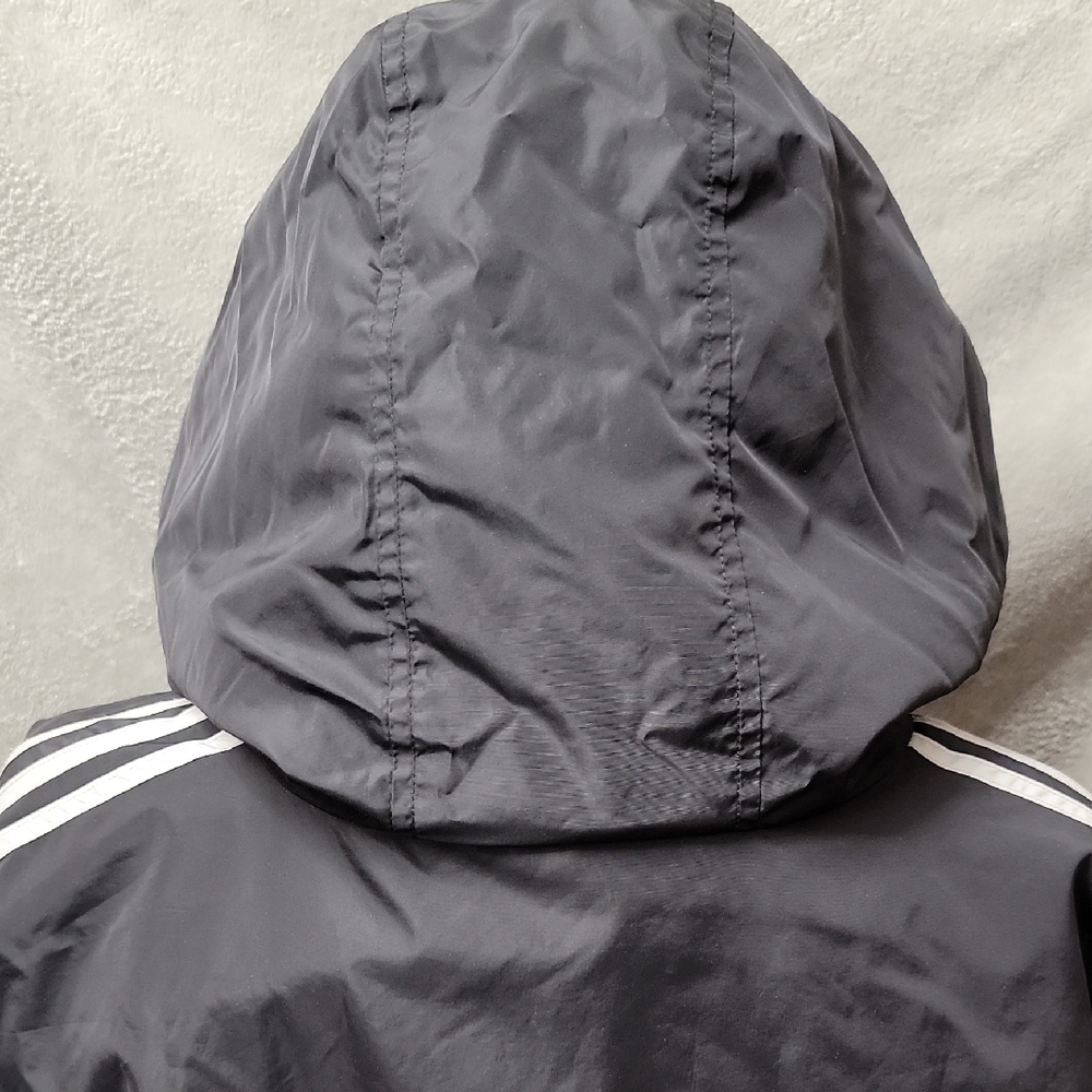 VTG Adidas Charcoal Hooded Jacket 2XL - Picture 3 of 6